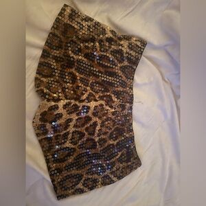 Leopard print micro shorts worn once
